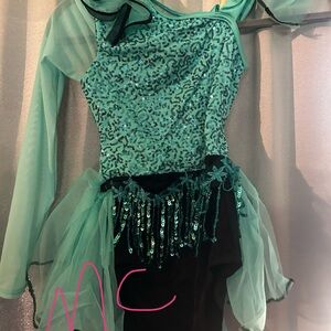 Weissman Teal and Black Kids Dance Costume